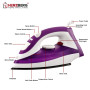 Herzberg HG-8036: Fer à Vapeur 2200W - Violet