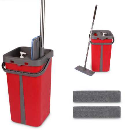 Cenocco CC-9077: Vadrouille Plate Avec Seau Rouge
