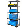 Herzberg HG-8027BLK: Etagère de Rangement Enduite Noire