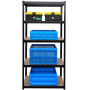 Herzberg HG-8027BLK: Etagère de Rangement Enduite Noire