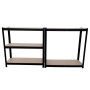 Herzberg HG-8027BLK: Etagère de Rangement Enduite Noire