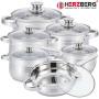 Herzberg Batterie de Cuisine 12 Pièces en Acier Inoxydable