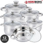 Herzberg Batterie de Cuisine 12 Pièces en Acier Inoxydable