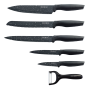 Royalty Line RL-MB5: Set de couteaux de revêtement anti-adhésif5PCS Noire