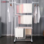 Herzberg HG-8034WHT: Moving Clothes Rack - White