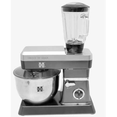 Herzberg HG-5065: 2 en 1 6.5L Stand Mixer et 1.7 Blender - 1200W Argent