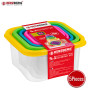 Herzberg HG-SFS5N1: Ensemble de contenants carrés pour aliments 5 en 1