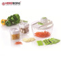 Herzberg HG-8032 : Trancheuse à légumes avec bol et ensemble de récipients de stockage