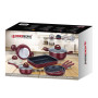 Herzberg HG-9016BR : Batterie de cuisine enduite de marbre 10 pièces - Bourgogne