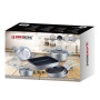 Herzberg Batterie de cuisine enduite de marbre 10 pièces - Argent